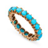 TURQUOISE ETERNITY RING the band designed as a full eternity, claw set all around with a single