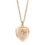 ANTIQUE DIAMOND LOCKET PENDANT AND CHAIN, 1908 the locket in 15ct yellow gold, the locket designed