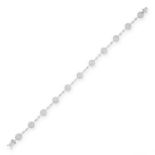 DIAMOND LINE BRACELET in 18ct white gold, comprising of eleven circular links set with round cut