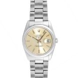 GENTLEMAN'S STAINLESS STEEL WRISTWATCH, ‘DATEJUST’, ROLEX the circular silvered dial with steel