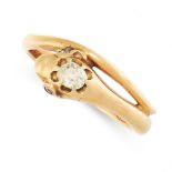 ANTIQUE VICTORIAN DIAMOND SNAKE RING, 1861 mounted in 18ct yellow gold, designed as the body of a