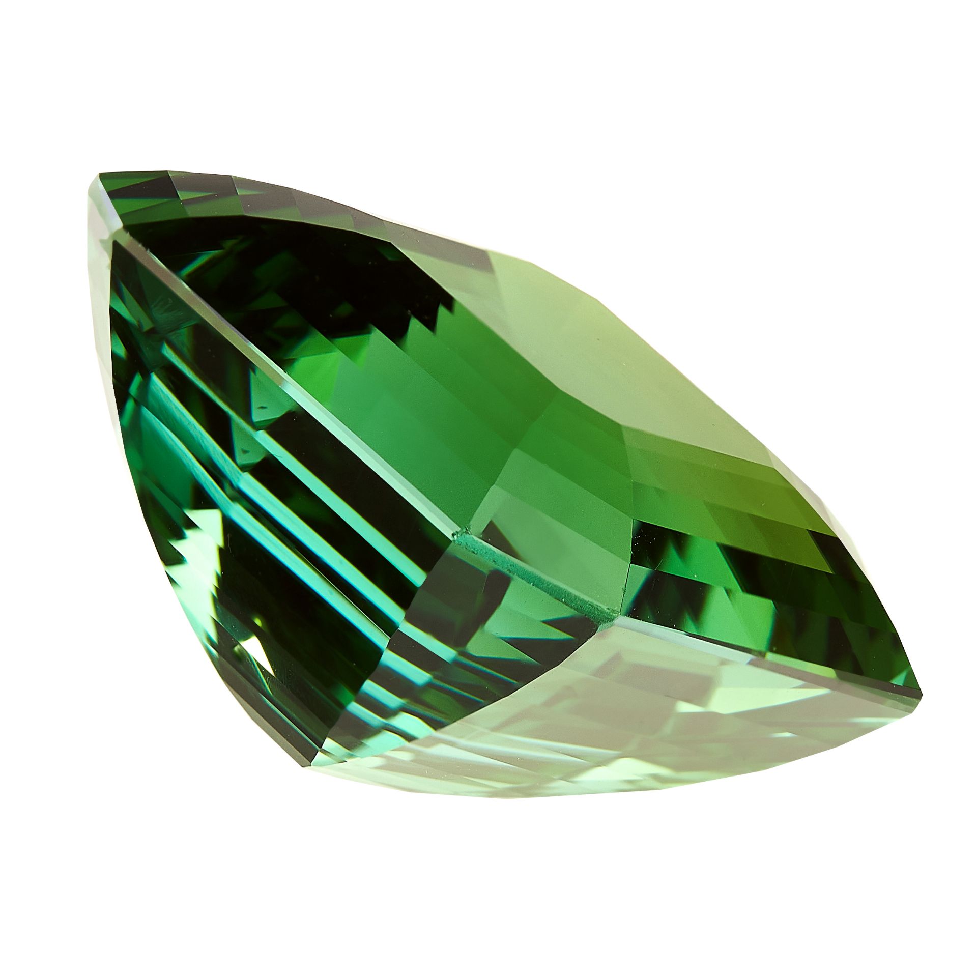 EXCEPTIONAL UNMOUNTED GREEN TOURMALINE of cut cornered step cut, weighing 73.90 carats, 24.4mm - Image 2 of 3