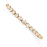 DIAMOND LINE BRACELET mounted in high carat yellow gold, comprising a single row of eleven graduated