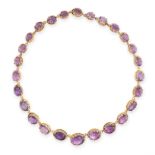 AMETHYST RIVIERE NECKLACE comprising a single row of twenty-six links set with graduated oval cut