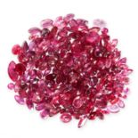 MIXED LOT OF UNMOUNTED RUBIES of various cuts, totalling 38.43 carats.