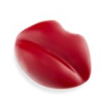 ENAMEL SCARLET LIPS RING, MATTIOLI in the design of a lip, set with red enamel, stamped 750, size