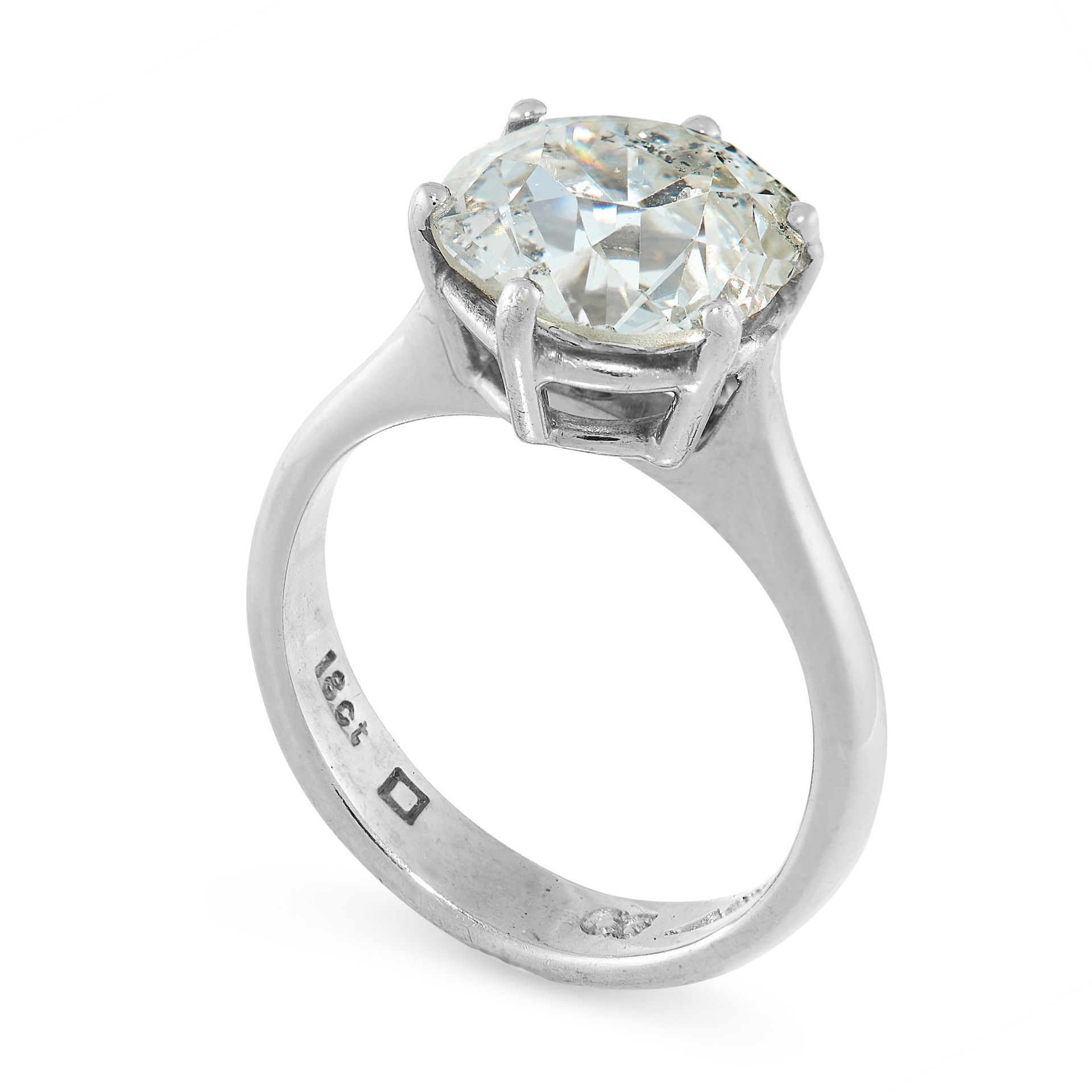 DIAMOND SOLITAIRE RING in 18ct white gold, comprising of an old cut diamond of 3.60 carats, - Image 2 of 2