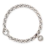 HAPPY DIAMONDS CHARM BRACELET, CHOPARD in 18ct white gold, formed of a row a fancy belcher links,