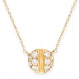 DIAMOND SCREW HEAD PENDANT, CARTIER in 18ct yellow gold, designed as a screw head set with round cut