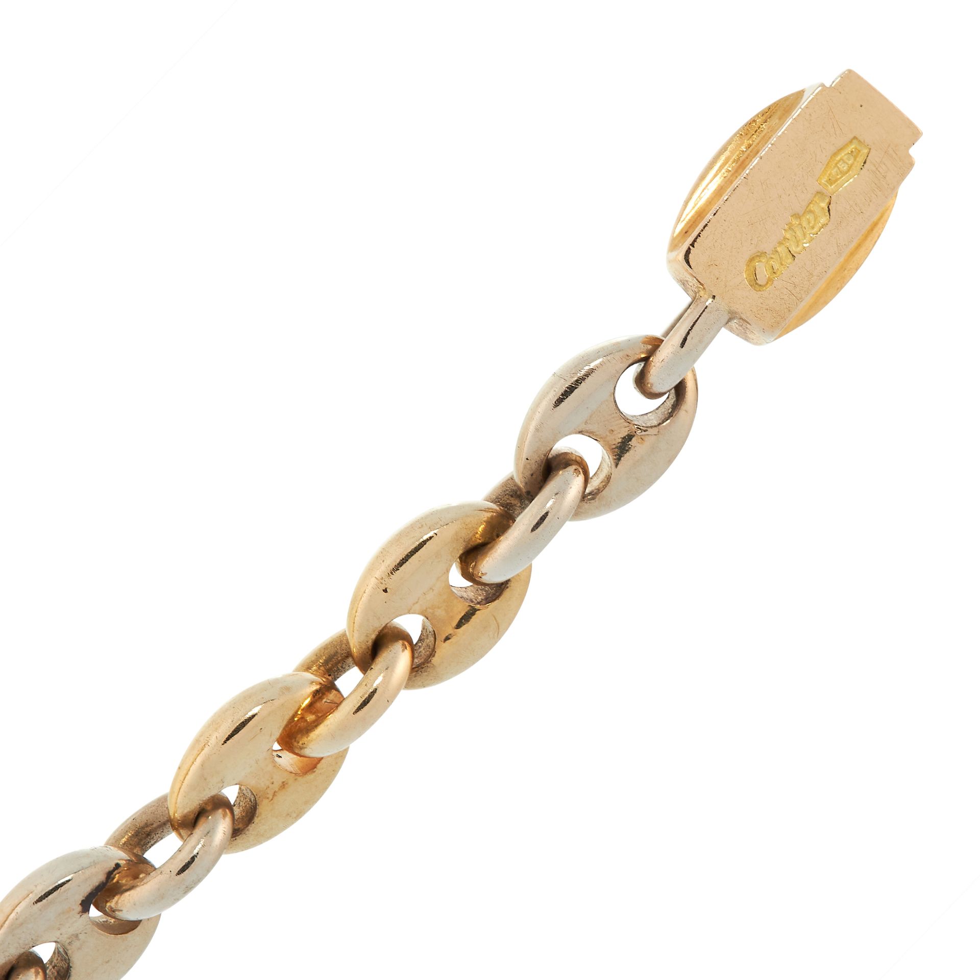 VINTAGE FANCY LINK BRACELET, CARTIER in 18ct yellow and white gold, formed of a single row of oval - Bild 2 aus 2