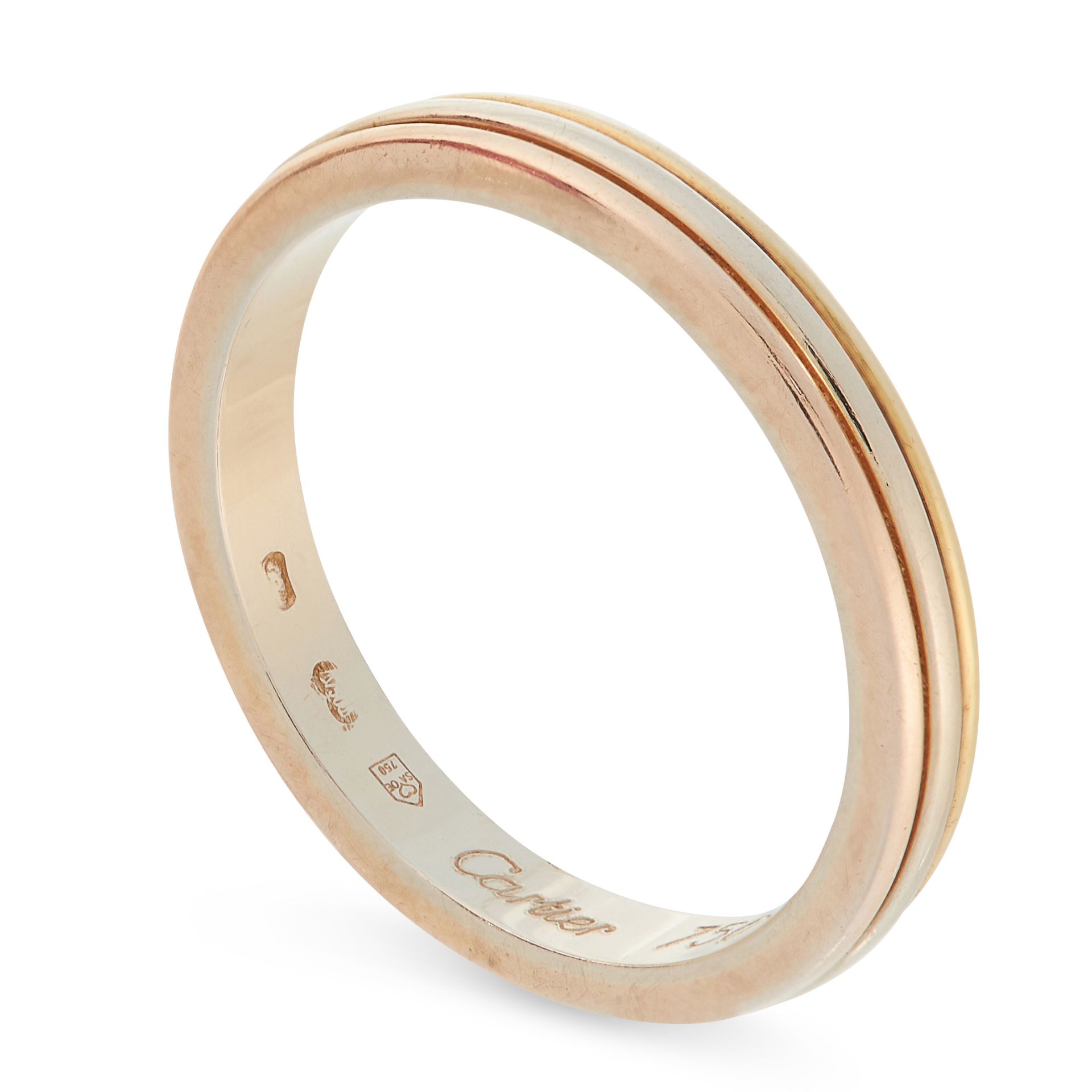 TRINITY DE CARTIER WEDDING BAND RING, CARTIER, 1988 in 18ct yellow, white and rose gold,