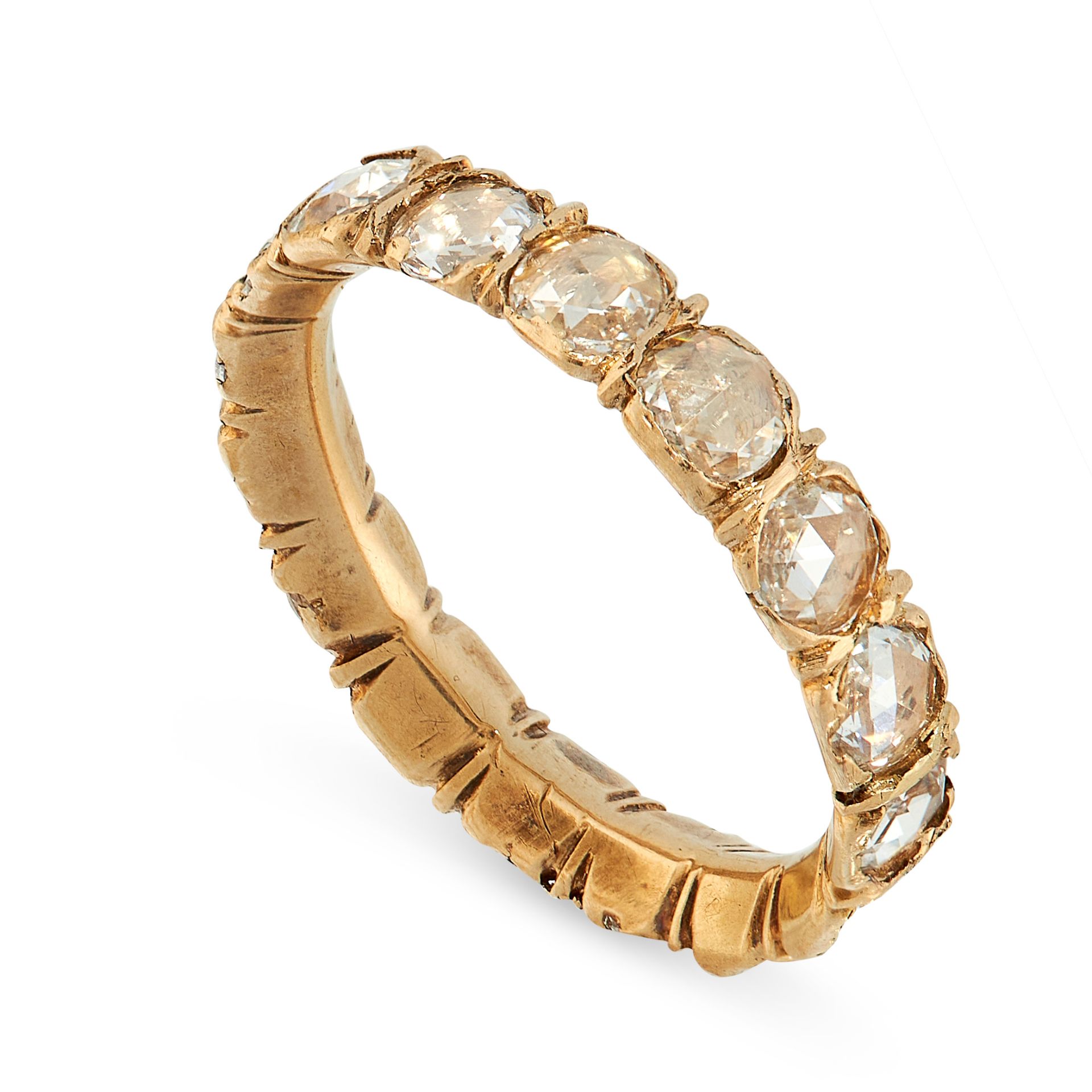 ANTIQUE GEORGIAN DIAMOND ETERNITY BAND RING in yellow gold, the band set all around with a single - Image 2 of 2