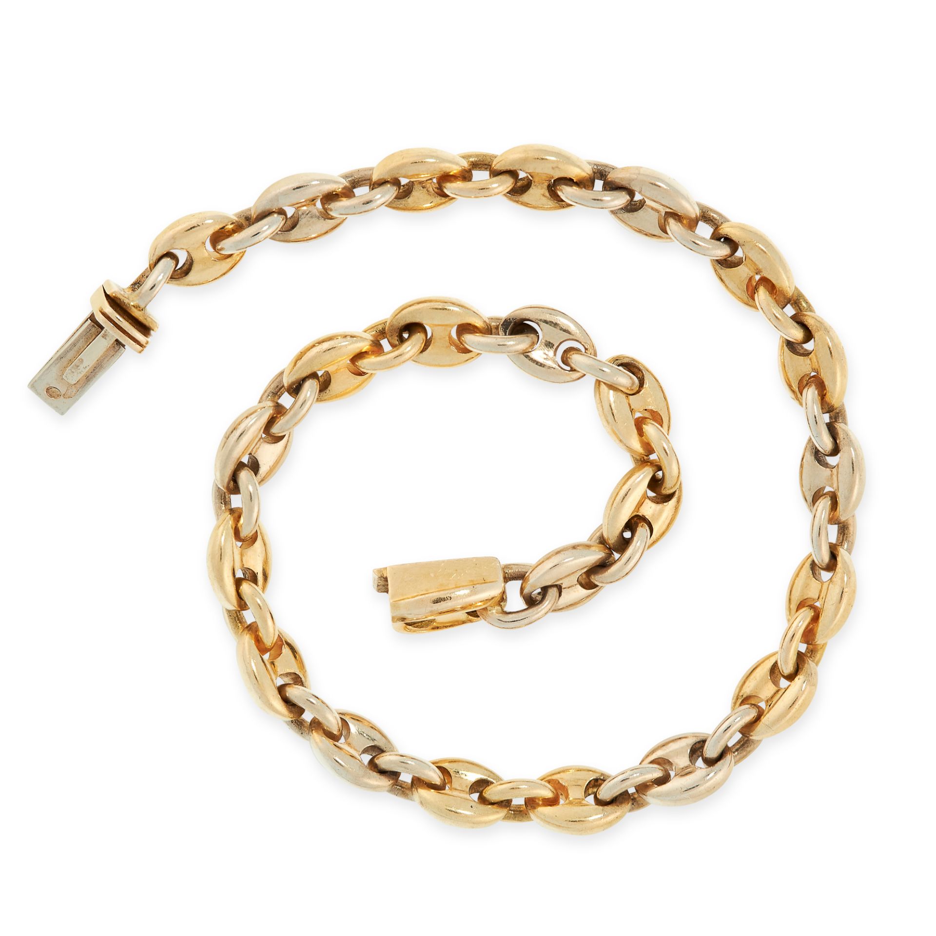 VINTAGE FANCY LINK BRACELET, CARTIER in 18ct yellow and white gold, formed of a single row of oval