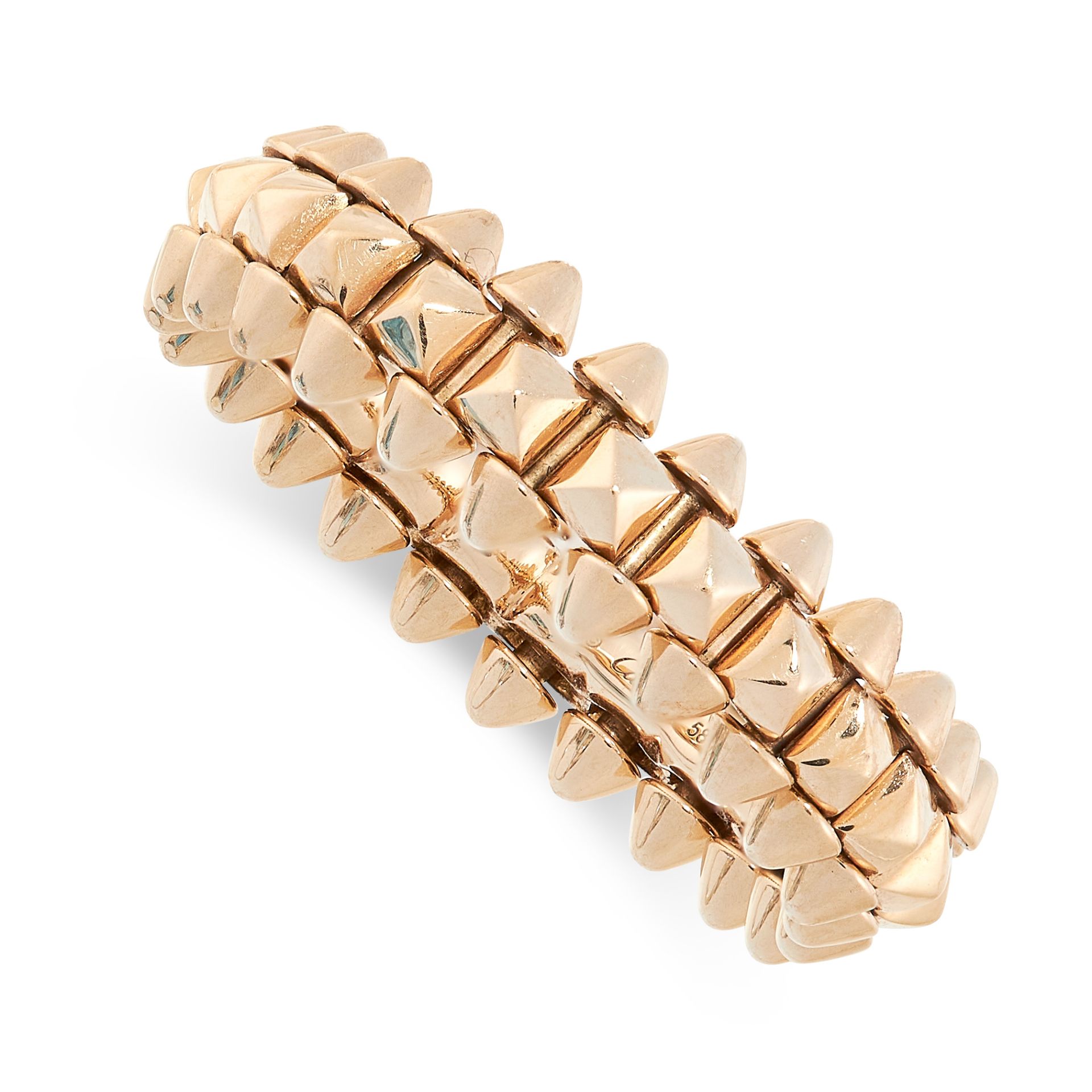 A CLASH DE CARTIER BAND RING, CARTIER in 18ct rose gold, formed of a series of pyramid shaped