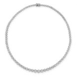 A 17.81 CARAT DIAMOND LINE NECKLACE in 18ct white gold, comprising a single row of graduated round