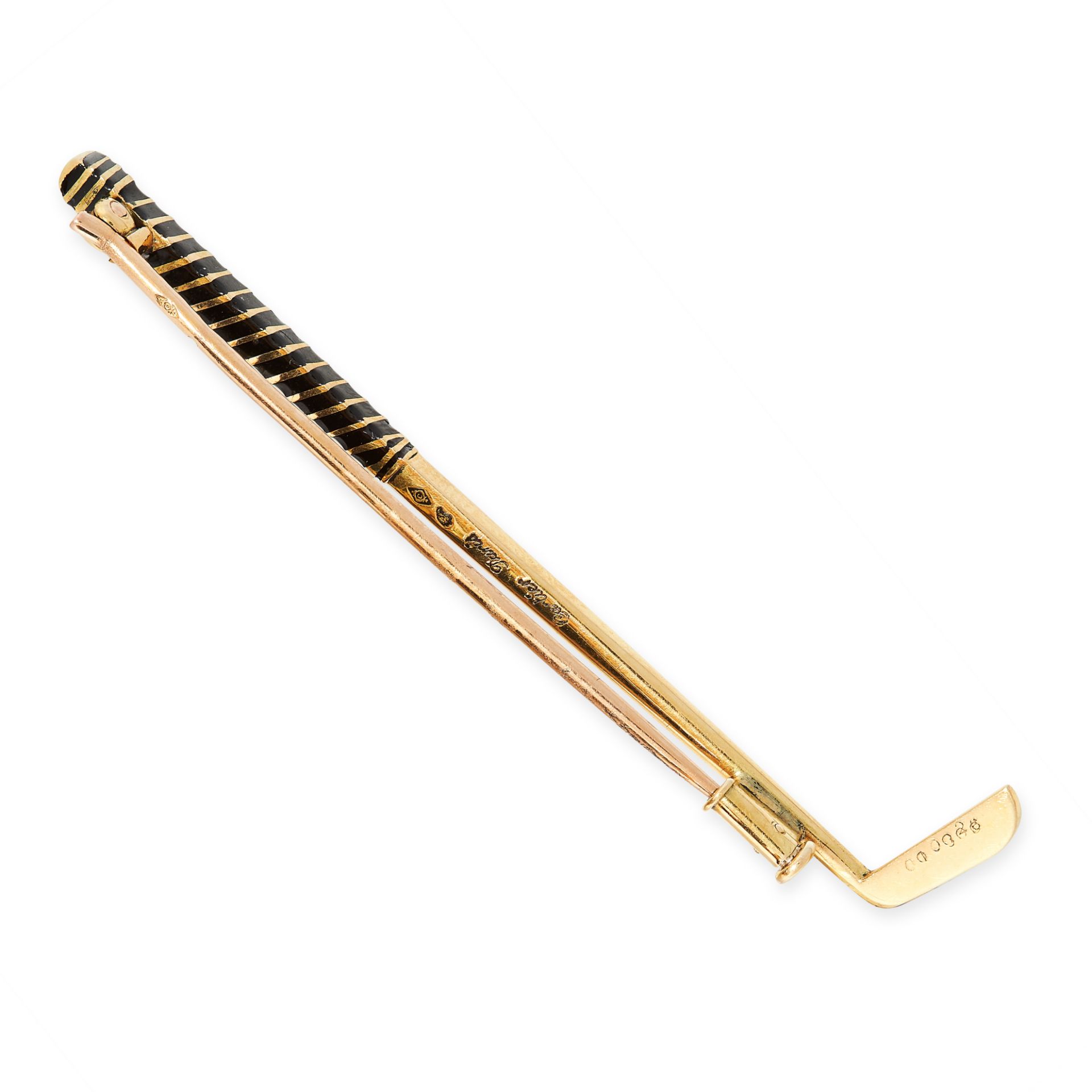 A VINTAGE ENAMEL GOLF CLUB BROOCH, CARTIER PARIS in 18ct yellow gold, designed as a golf club, the - Image 2 of 2