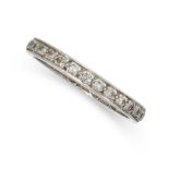 ART DECO DIAMOND ETERNITY RING set with single cut diamonds totalling 0.3-0.4 carats, unmarked, size