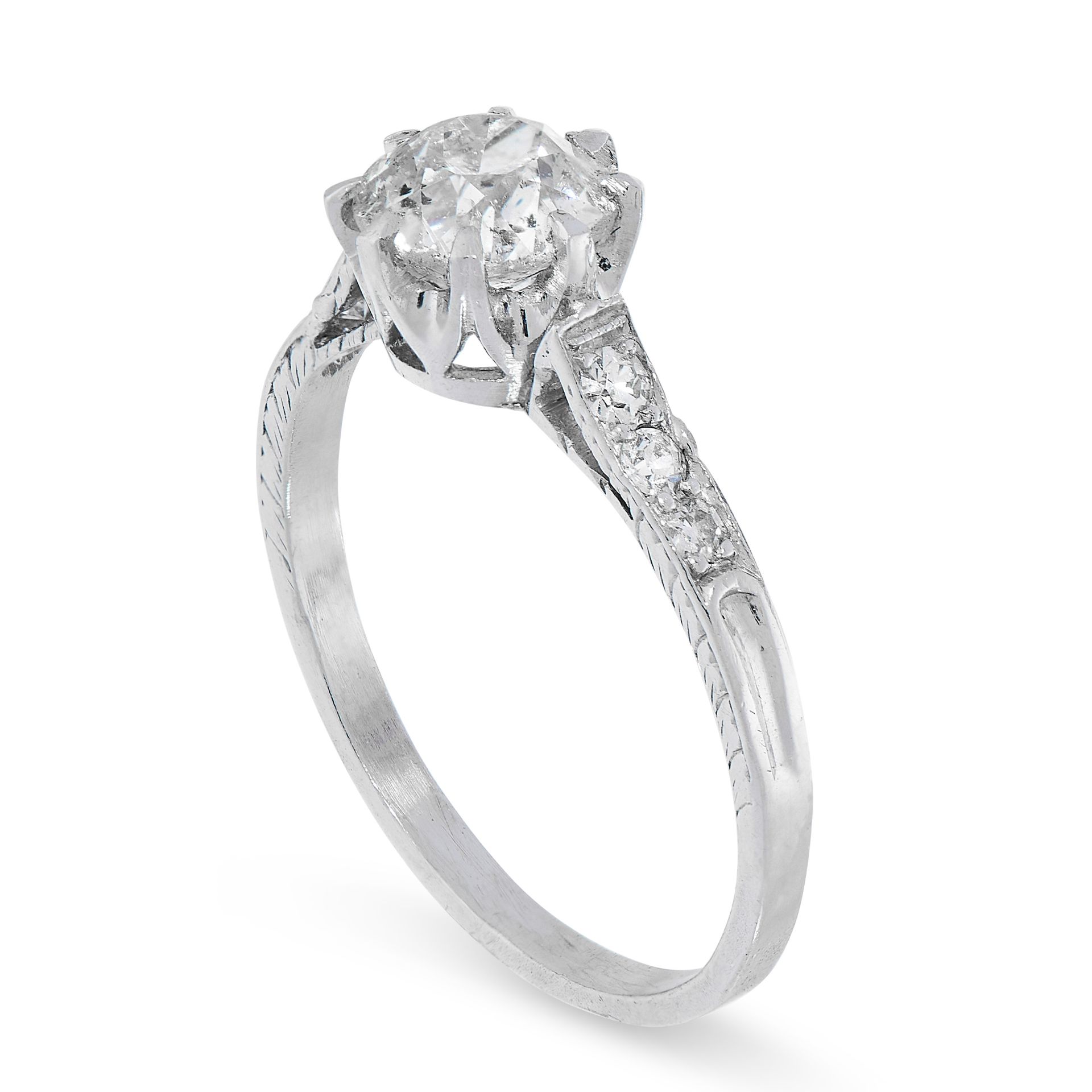 SOLITAIRE DIAMOND RING comprising of an old cut diamond of 1.00 carats, with further single cut - Bild 2 aus 2