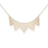 PEARL MESH NECKLACE, EARLY 20TH CENTURY in yellow gold, designed as a stylised mesh festoon,