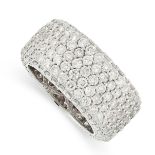 A DIAMOND ETERNITY BAND RING in 18ct white gold, the band formed of seven rows of round cut