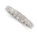 AN ART DECO DIAMOND ETERNITY RING, EARLY 20TH CENTURY in platinum, the band set all around with a