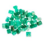 A MIXED LOT OF UNMOUNTED EMERALDS of various cuts, totalling 20.00 carats.