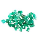 A MIXED LOT OF UNMOUNTED EMERALDS of various cuts, totalling 20.00 carats.