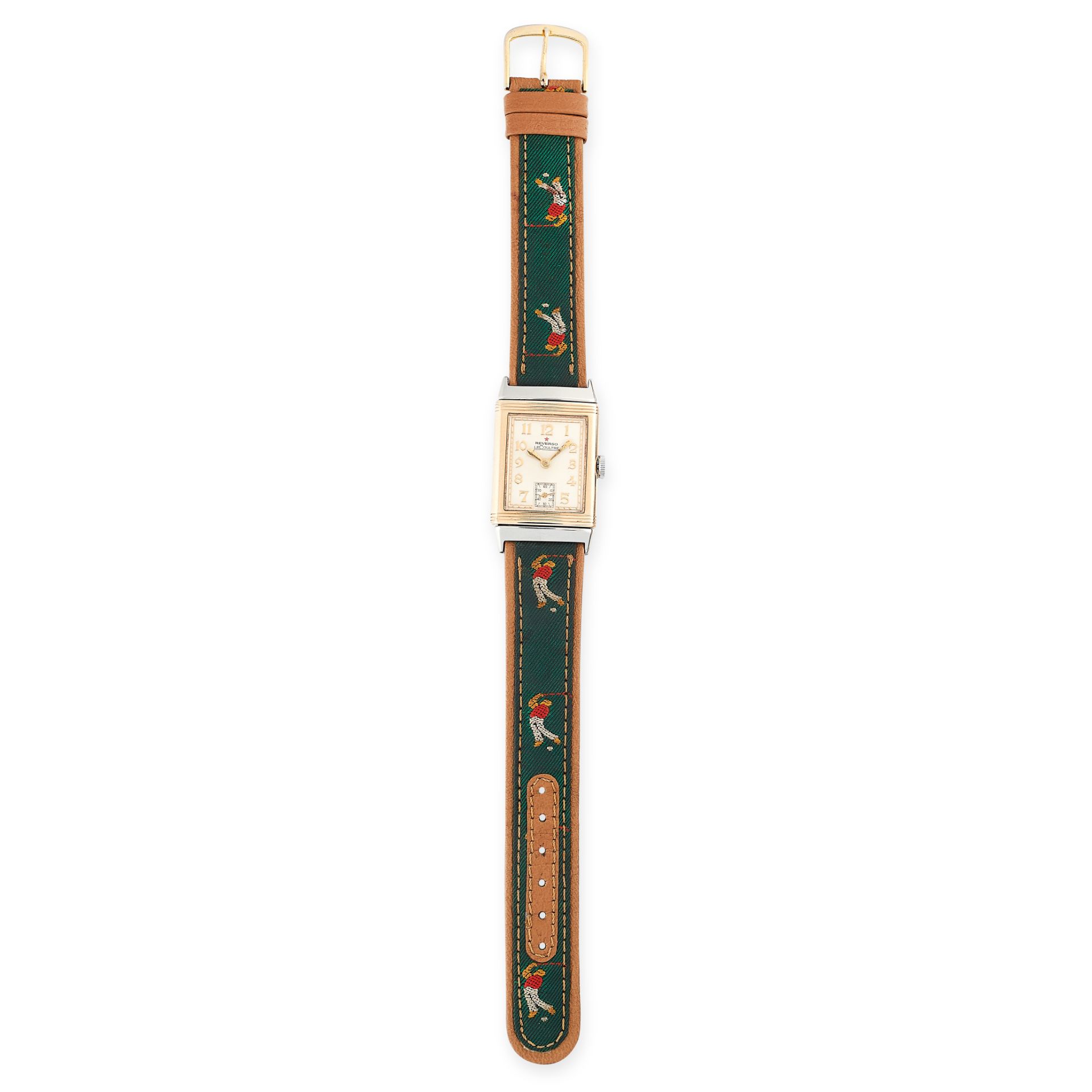 A JAEGER LE COULTRE REVERSO WRIST WATCH the rectangular reversible face is set with a white dial