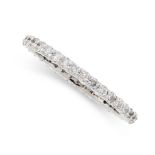 A DIAMOND ETERNITY RING set with a single row of round cut diamonds, no assay marks, size L / 6, 2.