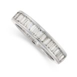 A DIAMOND ETERNITY RING in 18ct white gold, the band set half way around with a single row of