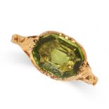 A PERIDOT DRESS RING 19th century and later, in yellow gold, the ring a modern conversion from an