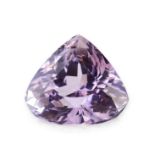 AN UNMOUNTED KUNZITE fancy shaped triangular brilliant cut, of 6.35 carats.