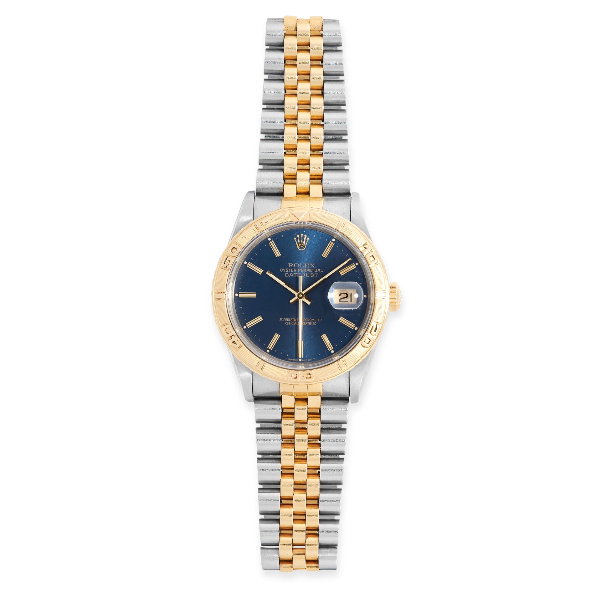 A TURN-O-GRAPH OYSTER PERPETUAL DATEJUST WRIST WATCH, ROLEX in stainless steel and yellow gold, 36mm