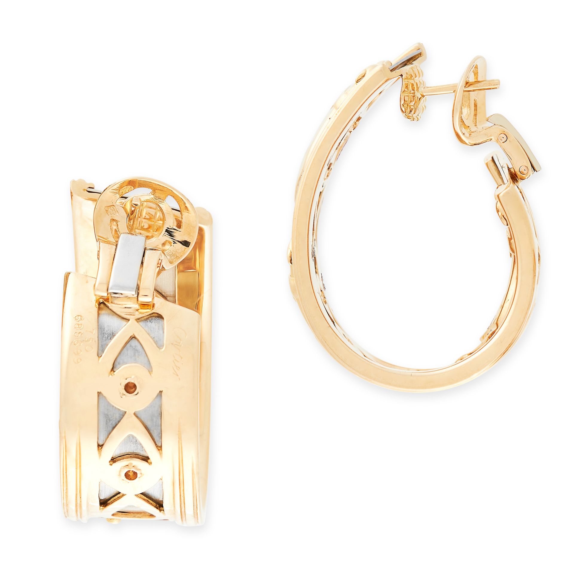 A PAIR OF PANTHERE DE CARTIER HOOP EARRINGS, CARTIER in 18ct yellow gold and white gold, each - Image 2 of 2