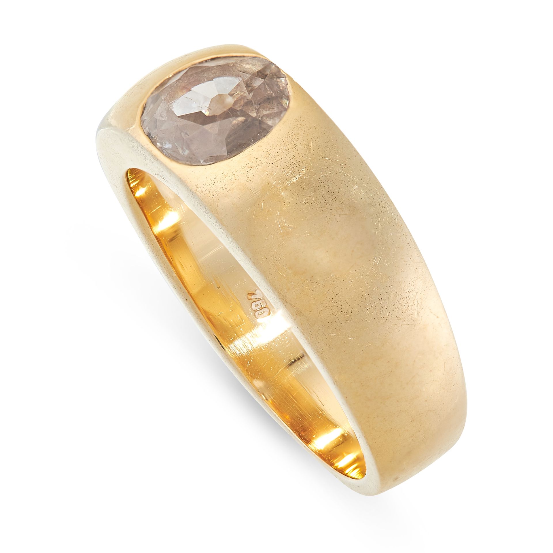 A DIAMOND GYPSY RING in 18ct yellow gold, set with an old cut diamond of 0.81 carats, stamped 750, - Image 2 of 2