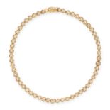 A VINTAGE PEARL NECKLACE in 18ct yellow gold, comprising a single row of fifty-five pearls within