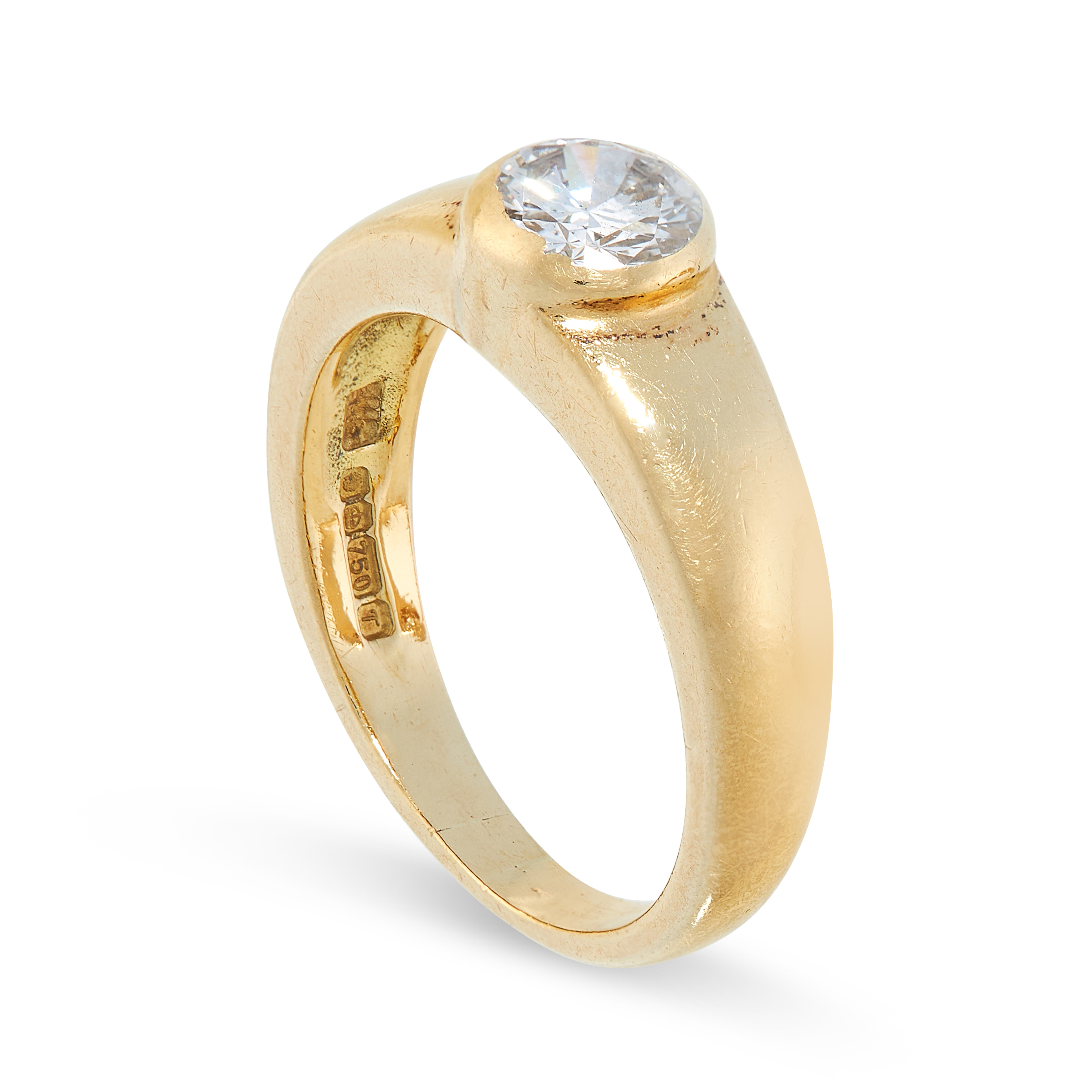 A VINTAGE DIAMOND DRESS RING in 18ct yellow gold, set with a round cut diamond of 0.60 carats, - Image 2 of 2