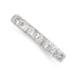 A DIAMOND ETERNITY RING the band set all around with a single row of round cut diamonds, the