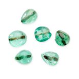 A MIXED LOT OF UNMOUNTED EMERALD BEADS totalling 7.19 carats.