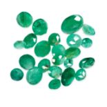 A MIXED LOT OF UNMOUNTED EMERALDS oval cut, totalling 20.05 carats.