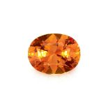 AN UNMOUNTED ORANGE SAPPHIRE oval cut, of 2.57 carats.