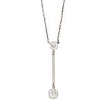 AN ANTIQUE DIAMOND PENDANT NECKLACE, EARLY 20TH CENTURY set with an old cut diamond of 0.47