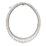 AN ANTIQUE DIAMOND NECKLACE, EARLY 20TH CENTURY, comprising a series of square links set with old