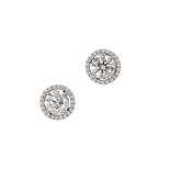 A PAIR OF DIAMOND STUD EARRINGS in 18ct white gold, each set with a round cut diamond of 1.91 and