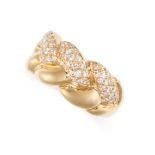 A VINTAGE DIAMOND DRESS RING, CARTIER 1990 in 18ct yellow gold, the band half formed of a plaited