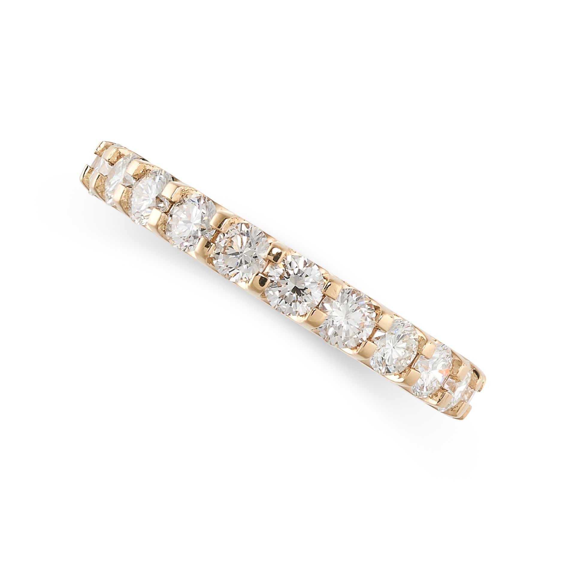 A DIAMOND FULL ETERNITY RING the band set all around with a single row of round cut diamonds, the - Image 2 of 2
