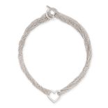 ELSA PERETTI FOR TIFFANY & CO, A HEART NECKLACE in silver, comprising a series of belcher link