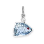 ADLER, AN AQUAMARINE AND RUBY FISH PENDANT / CHARM in 18ct white gold, designed as a tropical