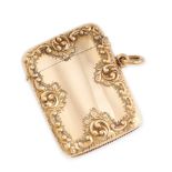 NO RESERVE - A FINE ANTIQUE VESTA / MATCH CASE, HENRY MATTHEWS 1897 in 9ct yellow gold, the stylised