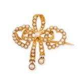NO RESERVE - AN ANTIQUE VICTORIAN PEARL SWEETHEART BROOCH / PENDANT in 15ct yellow gold, designed to